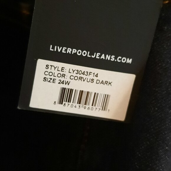 Liverpool Jeans Womens 24W Straight‎ Hugger Shaping Mid Rise Dark Wash Stretch - Picture 6 of 14